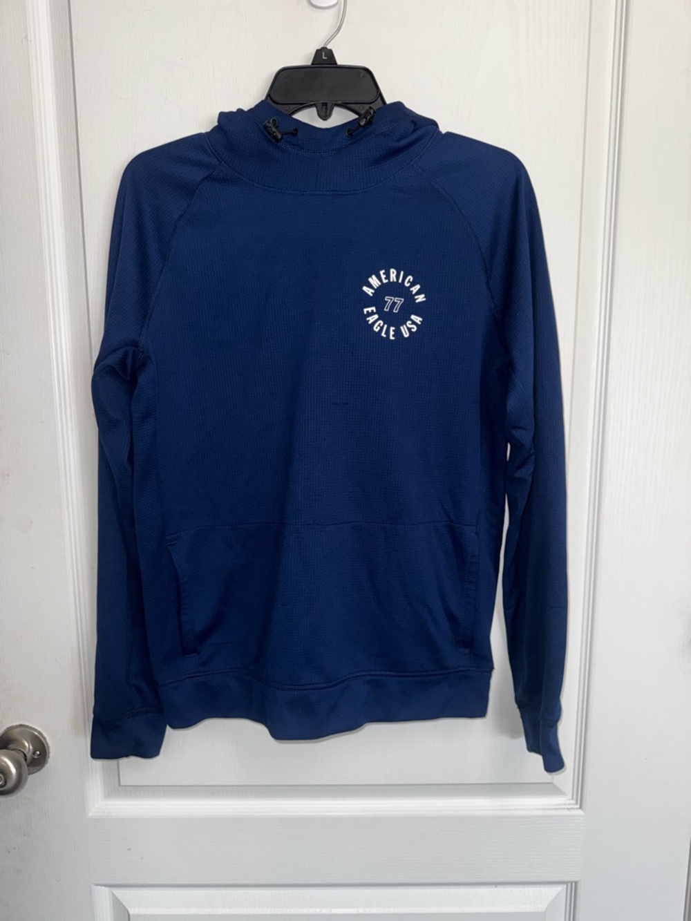American Eagle Outfitters Men's Navy Hooded Performance Pullover